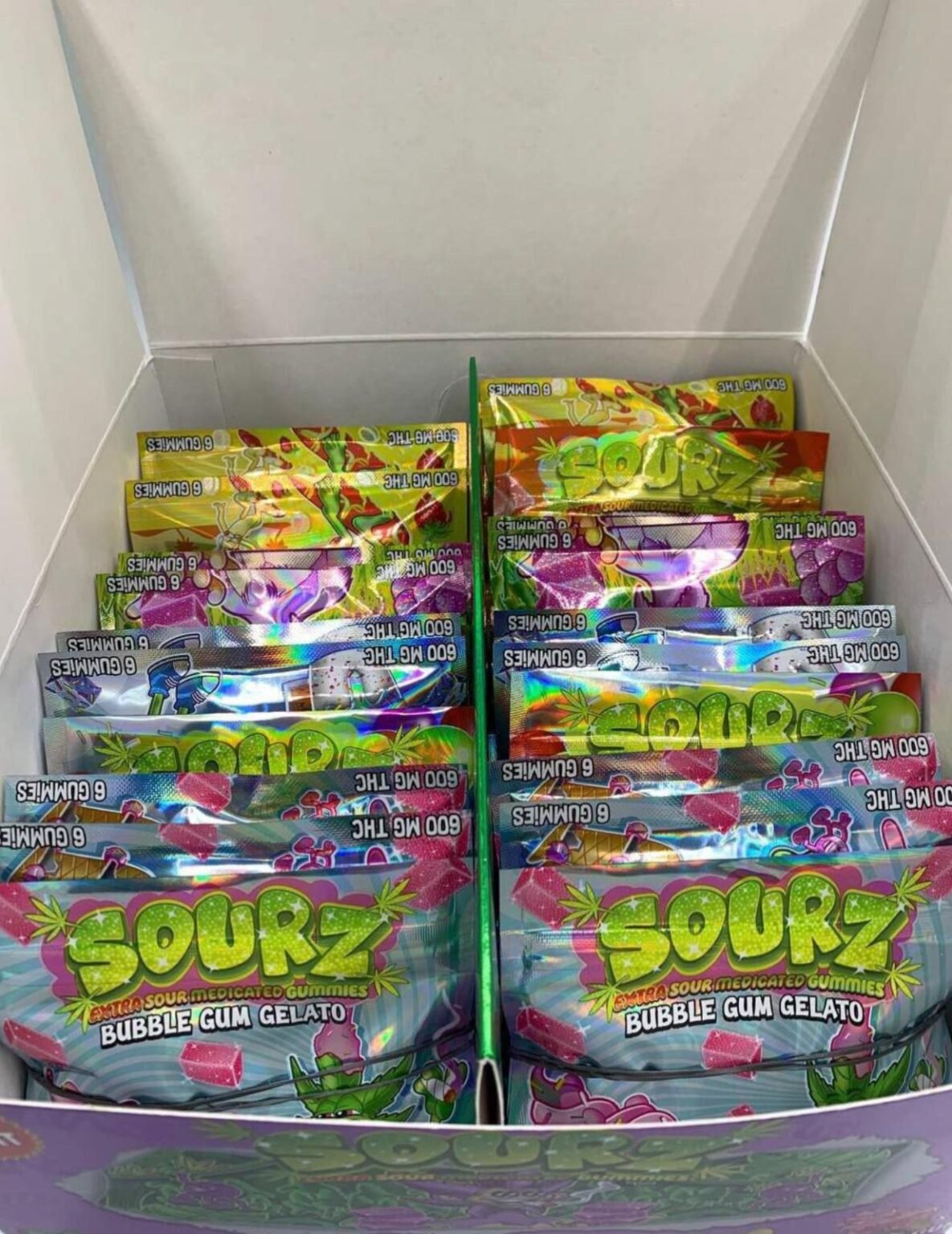 SOURZ EDIBLES BUBBLE GUM GELATO LIQIUID DIAMOND 600MG GUMMIES