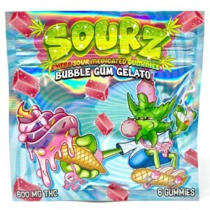 SOURZ BUBBLE GUM GELATO 600MG GUMMIES