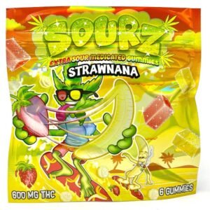 SOURZ STRAWNANA 600MG GUMMIES 