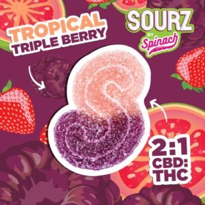 SOURZ TROPICAL TRIPLE BERRY 2:1THC GUMMIES