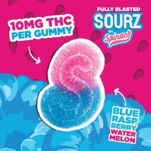 SOURZ BLUE RASPBERRY WATERMELON GUMMIES