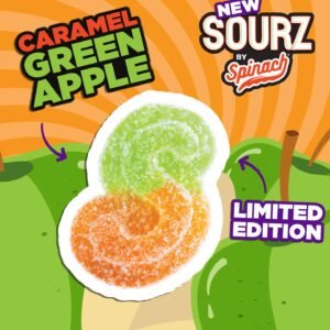 SOURZ CARAMEL GREEN APPLE GUMMIES